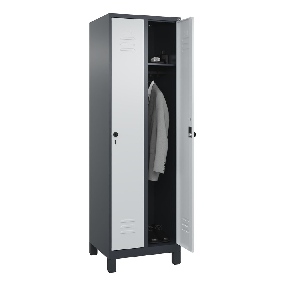 C+P Spind Classic PLUS, Füsse, 2 Abteile, HxBxT 1.950 x 600 x 500 mm, anthrazitgrau, lichtgrau, für Vorhängeschloss, ohne Mitteltrennwand Produktabbildung Nr. 10: C+P Spind Classic PLUS, Füsse, 2 Abteile, HxBxT 1.950 x 600 x 500 mm, anthrazitgrau, lichtgrau, für Vorhängeschloss, ohne Mitteltrennwand