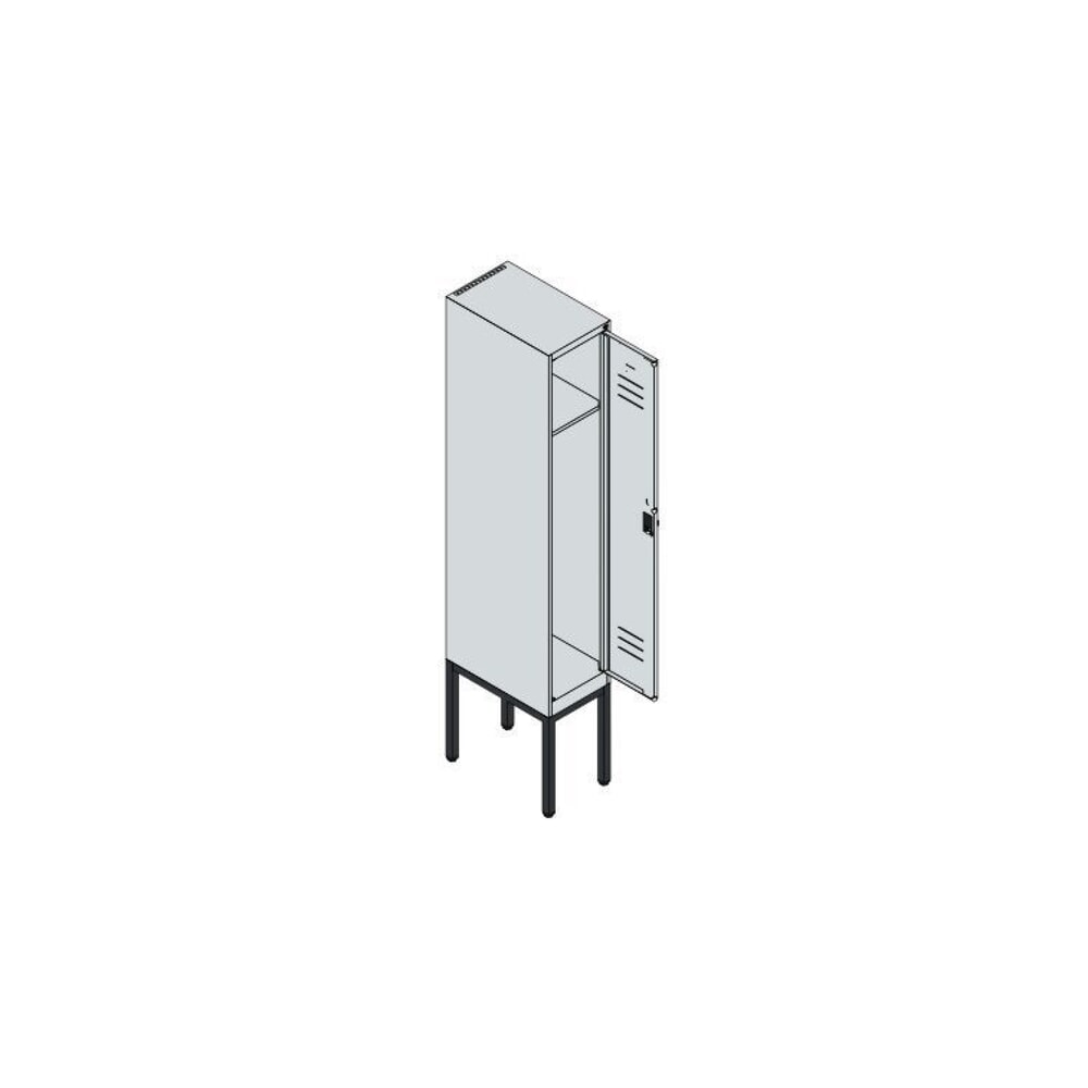Produktabbildung Nr. 7: C+P Spind Classic PLUS, Gestell, 1 Abteil, HxBxT 1.950 x 300 x 500 mm, lichtgrau, rubinrot, für Vorhängeschloss, ohne Mitteltrennwand