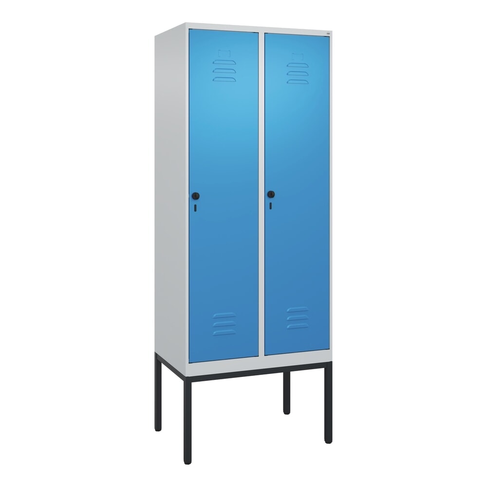 Produktabbildung Nr. 9: C+P Spind Classic PLUS, Gestell, 2 Abteile, HxBxT 2.120 x 800 x 500 mm, lichtgrau, lichtblau, für Vorhängeschloss, mit Mitteltrennwand