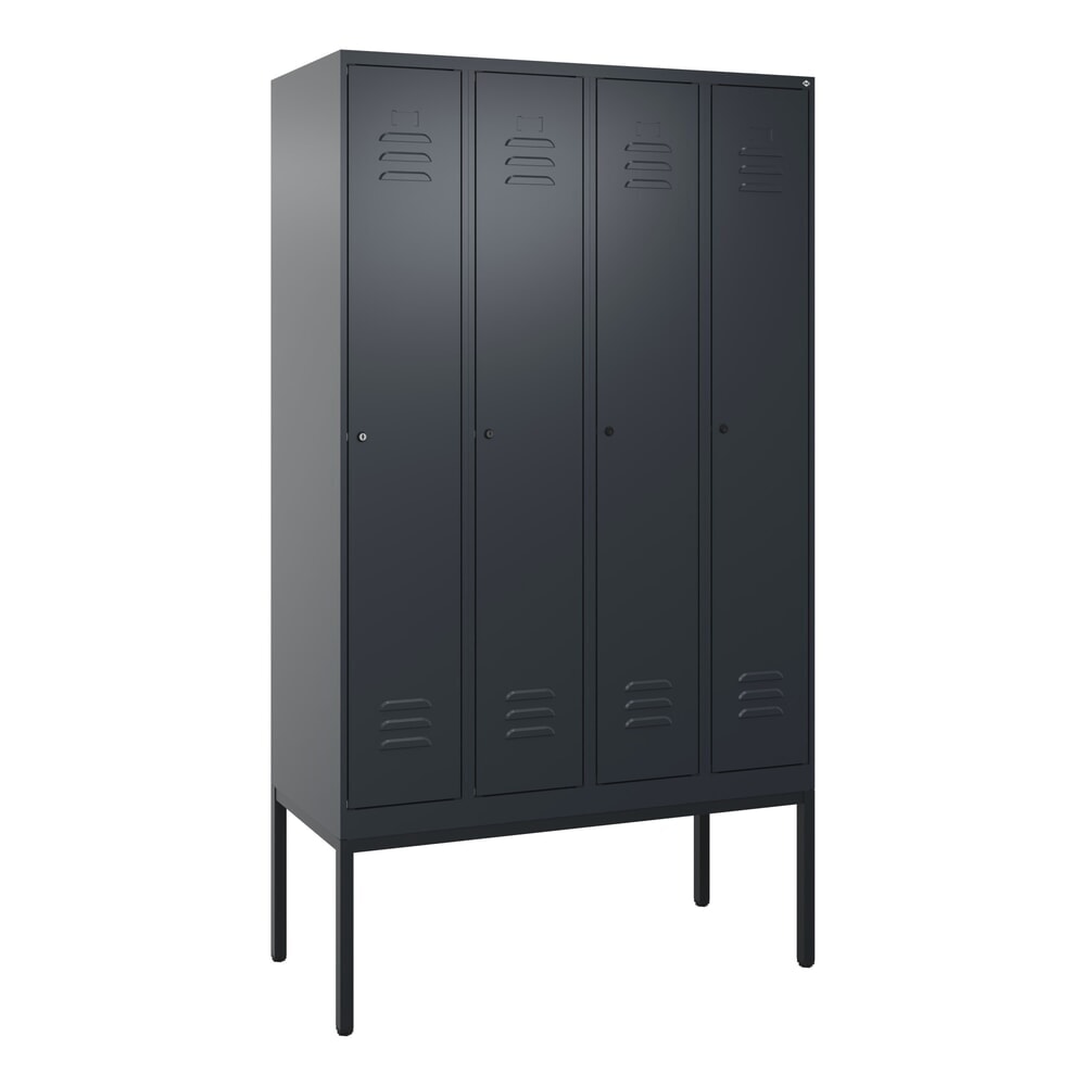 Produktabbildung Nr. 9: C+P Spind Classic PLUS, Gestell, 4 Abteile, HxBxT 2.120 x 1.200 x 500 mm, anthrazitgrau, anthrazitgrau, Zylinderschloss, mit Mitteltrennwand