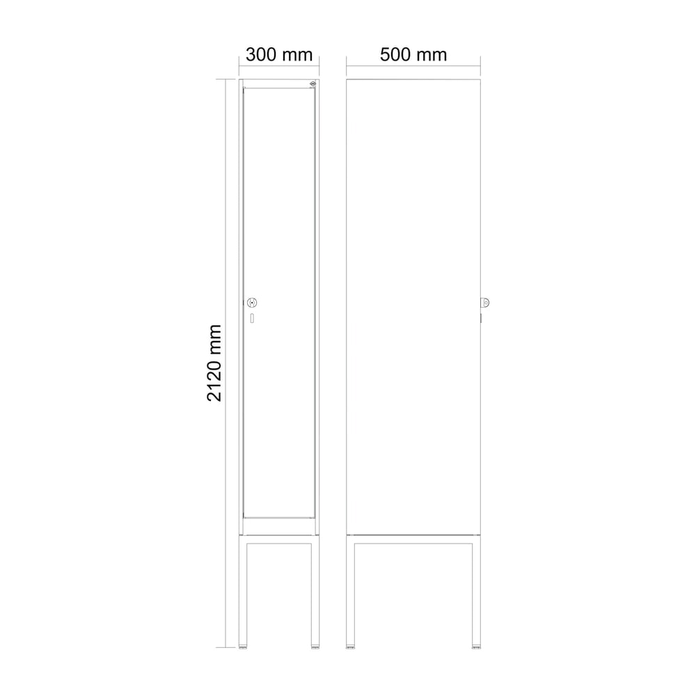 C+P Spind Classic PLUS, Gestell, 1 Abteil, HxBxT 2.120 x 300 x 500 mm, lichtgrau, anthrazitgrau, für Vorhängeschloss, ohne Mitteltrennwand N° de l'image du produit 8 : C+P Spind Classic PLUS, Gestell, 1 Abteil, HxBxT 2.120 x 300 x 500 mm, lichtgrau, anthrazitgrau, für Vorhängeschloss, ohne Mitteltrennwand
