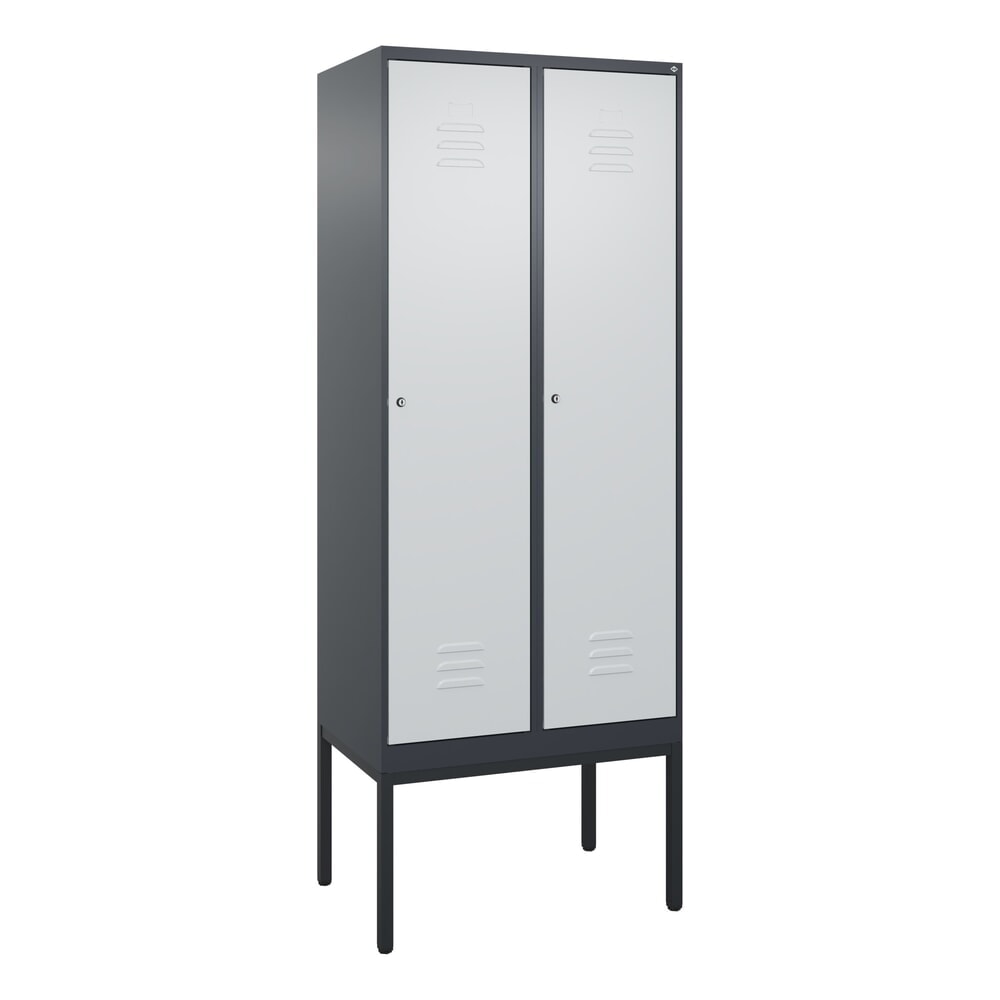 Produktabbildung Nr. 9: C+P Spind Classic PLUS, Gestell, 2 Abteile, HxBxT 2.120 x 800 x 500 mm, anthrazitgrau, lichtgrau, Zylinderschloss, ohne Mitteltrennwand