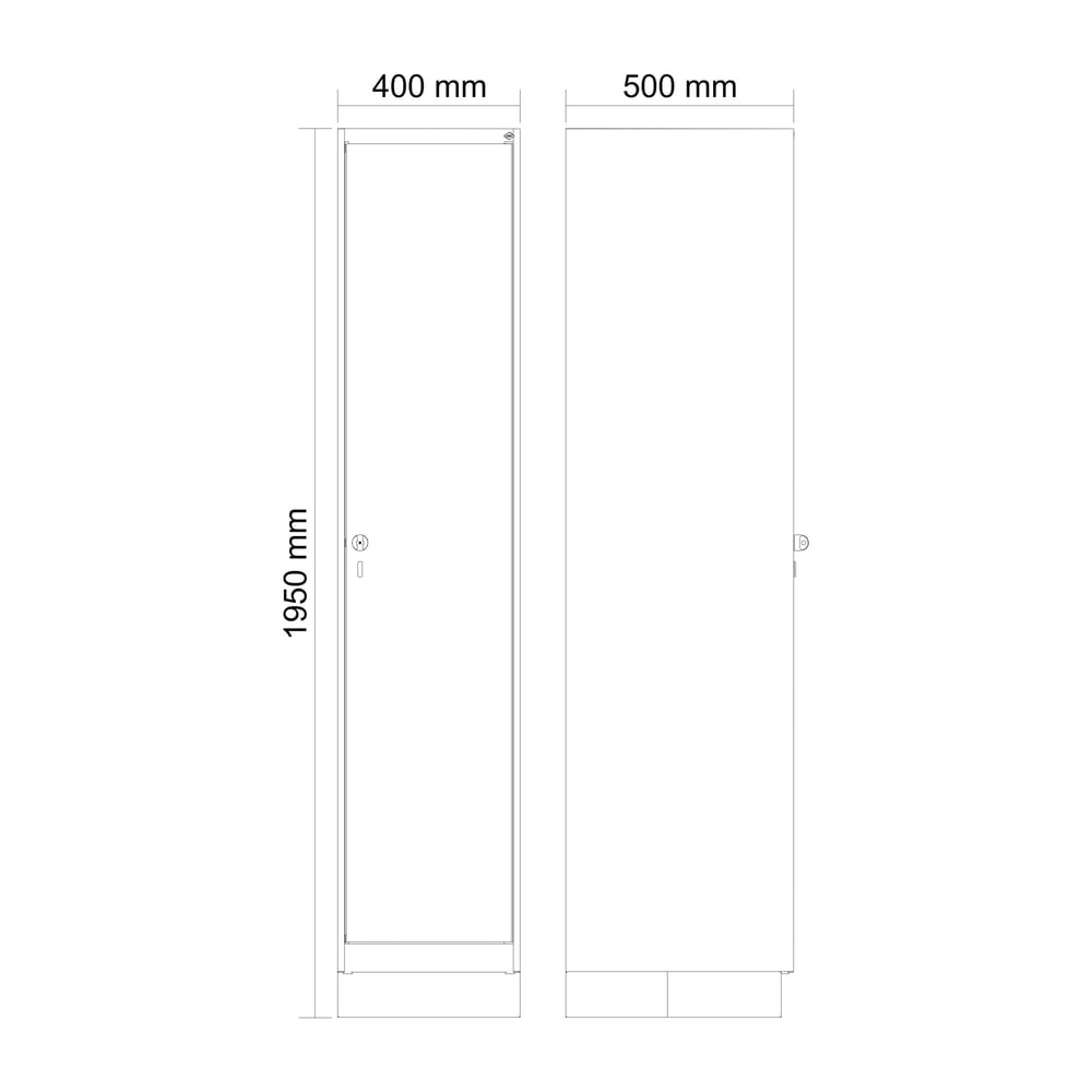 Produktabbildung Nr. 8: C+P Spind Classic PLUS, Sockel, 1 Abteil, HxBxT 1.950 x 400 x 500 mm, anthrazitgrau, lichtgrau, Zylinderschloss, ohne Mitteltrennwand