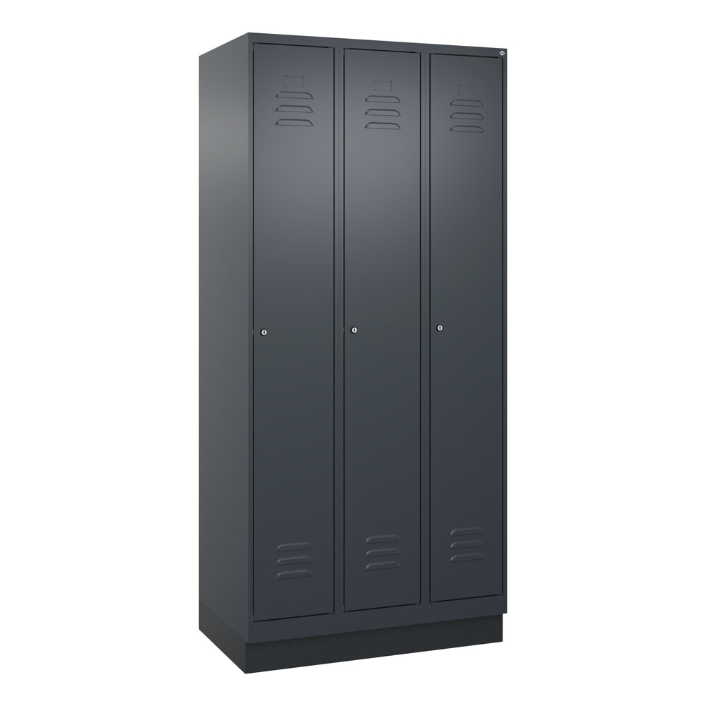 C+P Spind Classic PLUS, Sockel, 3 Abteile, HxBxT 1.950 x 900 x 500 mm, anthrazitgrau, anthrazitgrau, Zylinderschloss, mit Mitteltrennwand Produktabbildung Nr. 9: C+P Spind Classic PLUS, Sockel, 3 Abteile, HxBxT 1.950 x 900 x 500 mm, anthrazitgrau, anthrazitgrau, Zylinderschloss, mit Mitteltrennwand