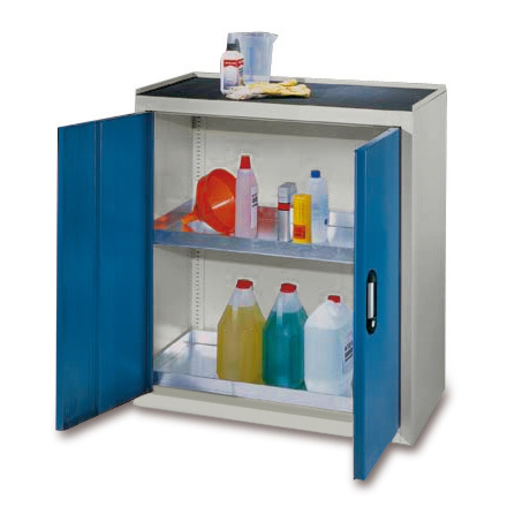 Produktabbildung: C+P Umweltschrank, 2 Wannen, HxBxT 1.000 x 930 x 500 mm, lichtgrau/enzianblau