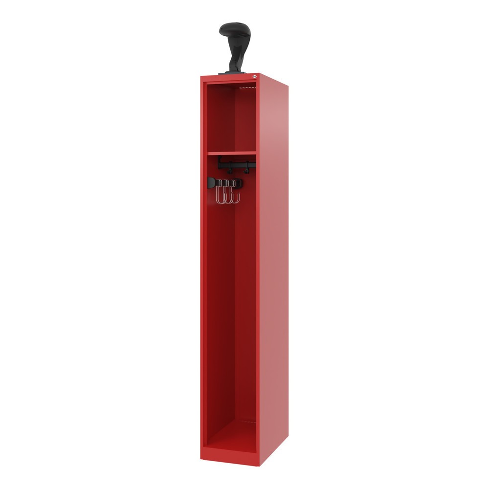 Produktabbildung Nr. 1: C+P Vestiaire pompier EXPERT, patins, 1 compartiment, HxlxP 1 850 x 300 x 500 mm, rouge feu, avec support de casque