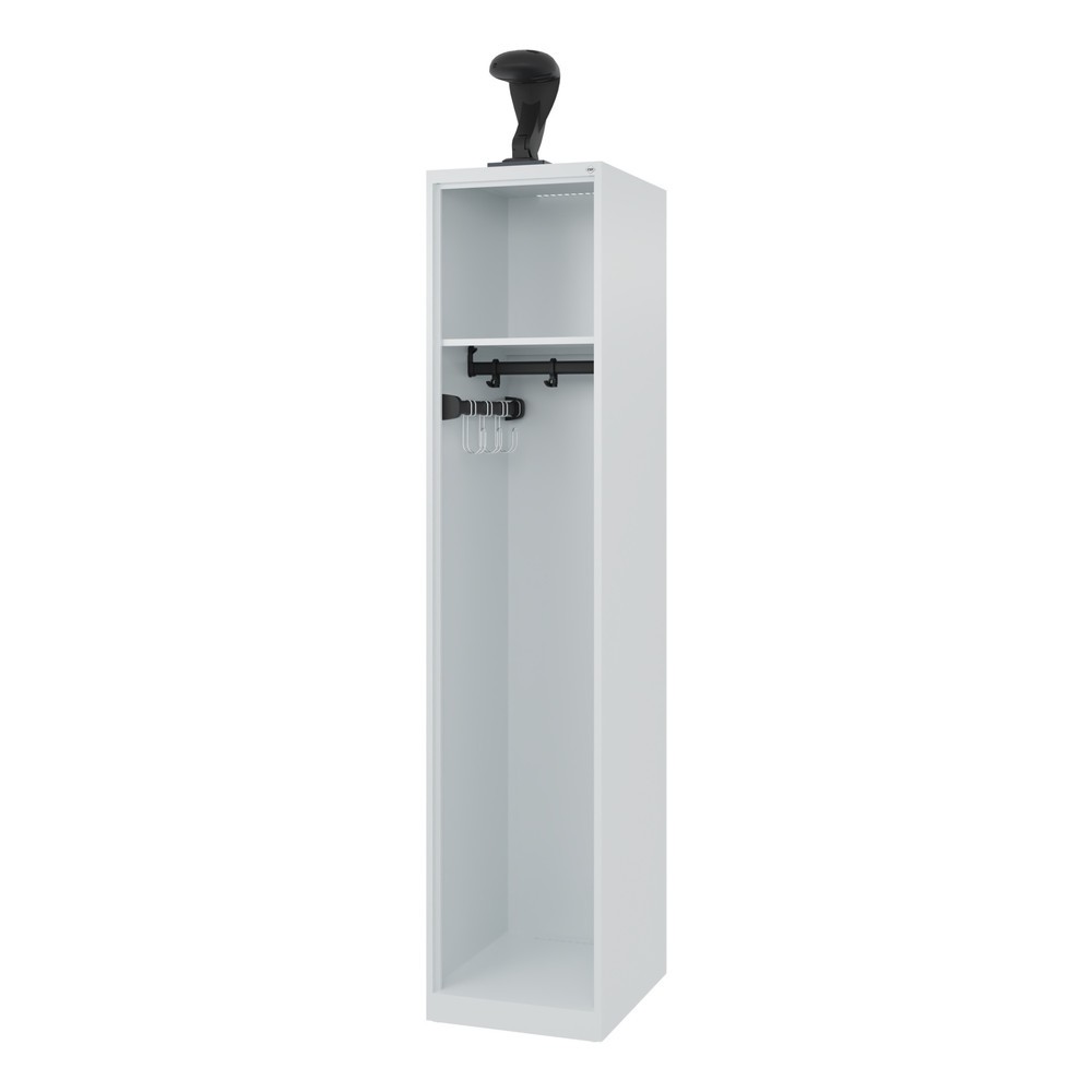 Produktabbildung Nr. 1: C+P Vestiaire pompier EXPERT, patins, 1 compartiment, HxlxP 1 850 x 400 x 500 mm, gris clair, avec support de casque