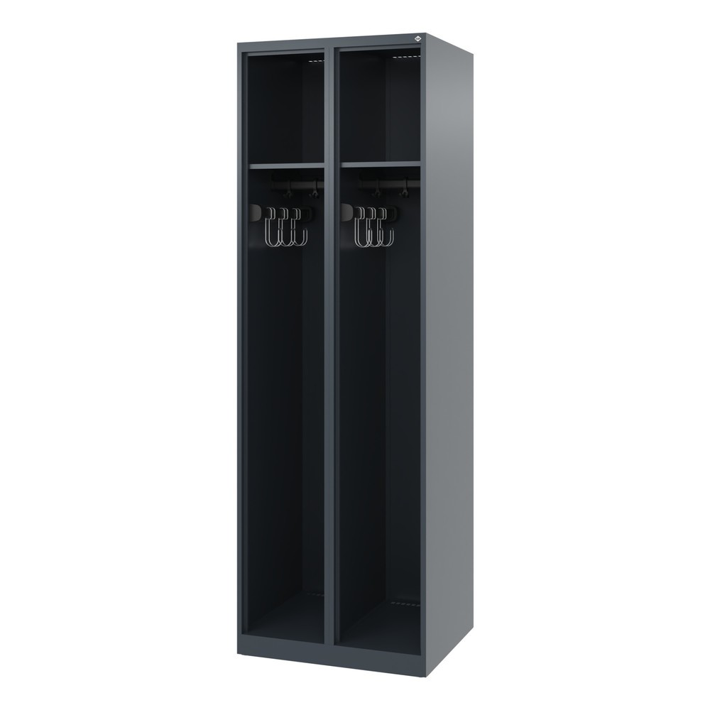 Illustration du produit: C+P Vestiaire pompier EXPERT, patins, 2 compartiments, HxlxP 1 850 x 600 x 500 mm, gris anthracite