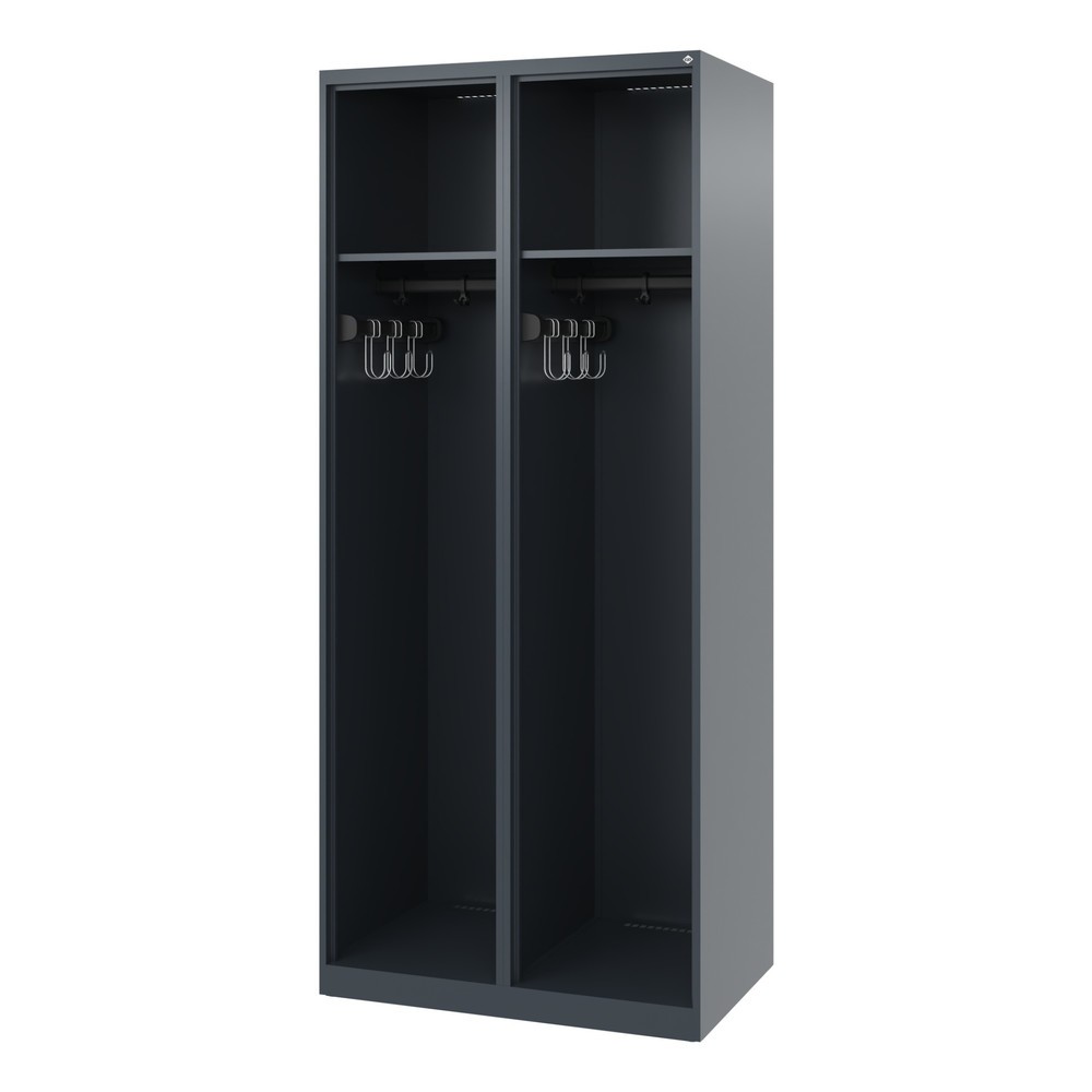 Illustration du produit: C+P Vestiaire pompier EXPERT, patins, 2 compartiments, HxlxP 1 850 x 800 x 500 mm, gris anthracite