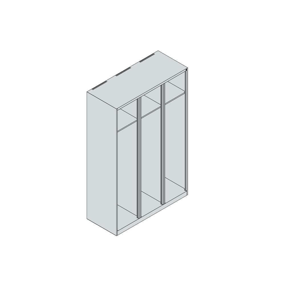 Produktabbildung Nr. 5: C+P Vestiaire pompier EXPERT, patins, 3 compartiments, HxlxP 1 850 x 1 200 x 500 mm, gris anthracite