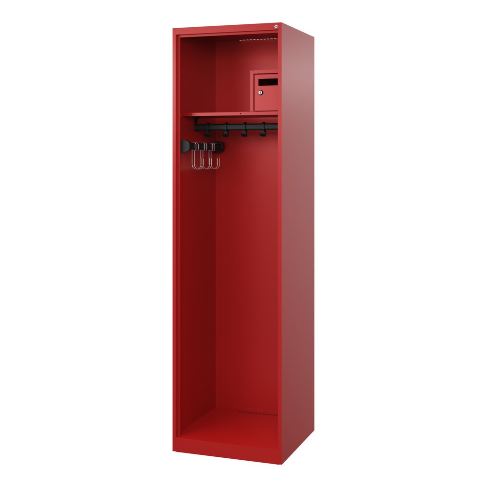 Produktabbildung Nr. 1: C+P Vestiaire pompier FLEXO, patins, 1 compartiment, HxlxP 1 850 x 500 x 500 mm, rouge feu