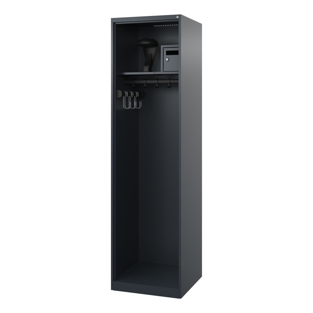 Produktabbildung Nr. 1: C+P Vestiaire pompier FLEXO, patins, 1 compartiment, HxlxP 1 850 x 500 x 500 mm, gris anthracite, avec support de casque