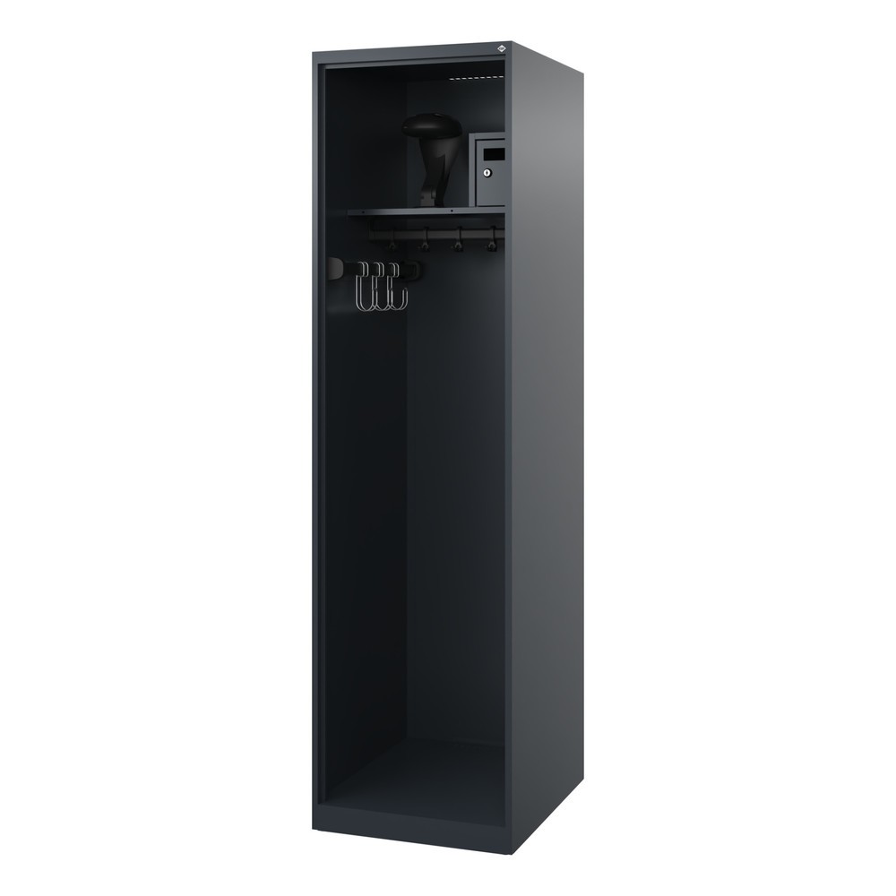 Produktabbildung Nr. 1: C+P Vestiaire pompier FLEXO, patins, 1 compartiment, HxlxP 1 850 x 500 x 600 mm, gris anthracite, avec support de casque