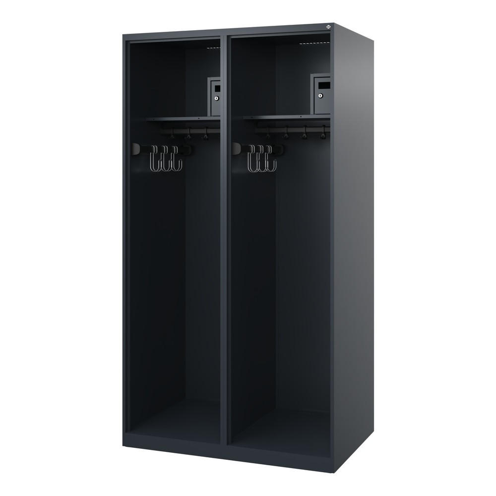Produktabbildung Nr. 1: C+P Vestiaire pompier FLEXO, patins, 2 compartiments, HxlxP 1 850 x 1 000 x 600 mm, gris anthracite