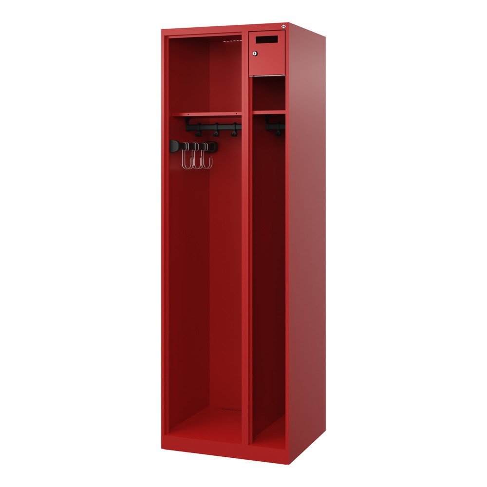 Produktabbildung Nr. 4: C+P Vestiaire pompier KOMBI Open, patins, 1 compartiment, HxlxP 1 850 x 600 x 500 mm, rouge feu