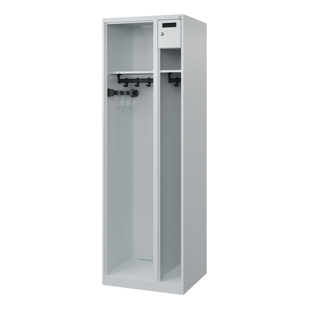 Produktabbildung Nr. 4: C+P Vestiaire pompier KOMBI Open, patins, 1 compartiment, HxlxP 1 850 x 600 x 500 mm, gris clair