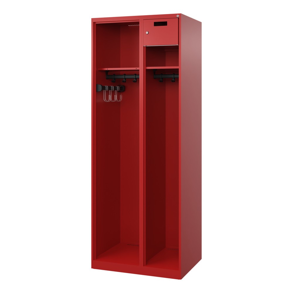 Produktabbildung Nr. 4: C+P Vestiaire pompier KOMBI Open, patins, 1 compartiment, HxlxP 1 850 x 700 x 500 mm, rouge feu