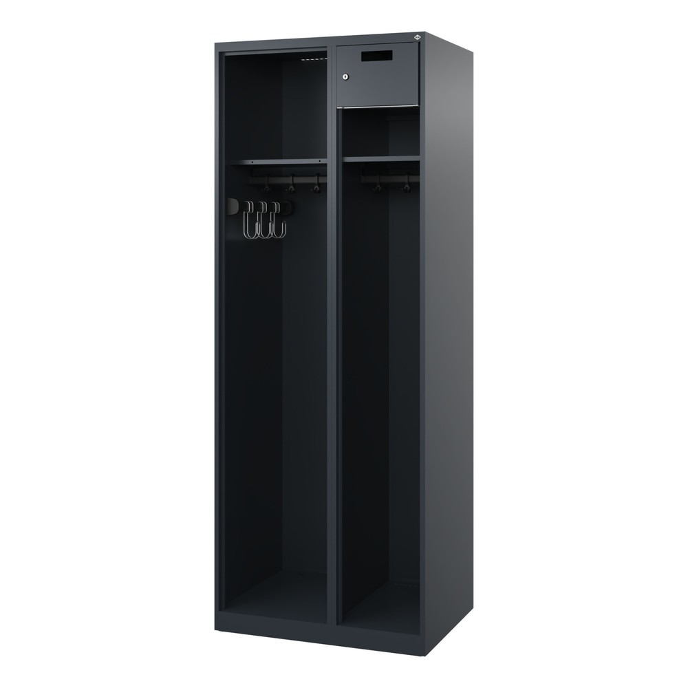 Produktabbildung Nr. 4: C+P Vestiaire pompier KOMBI Open, patins, 1 compartiment, HxlxP 1 850 x 700 x 500 mm, gris anthracite