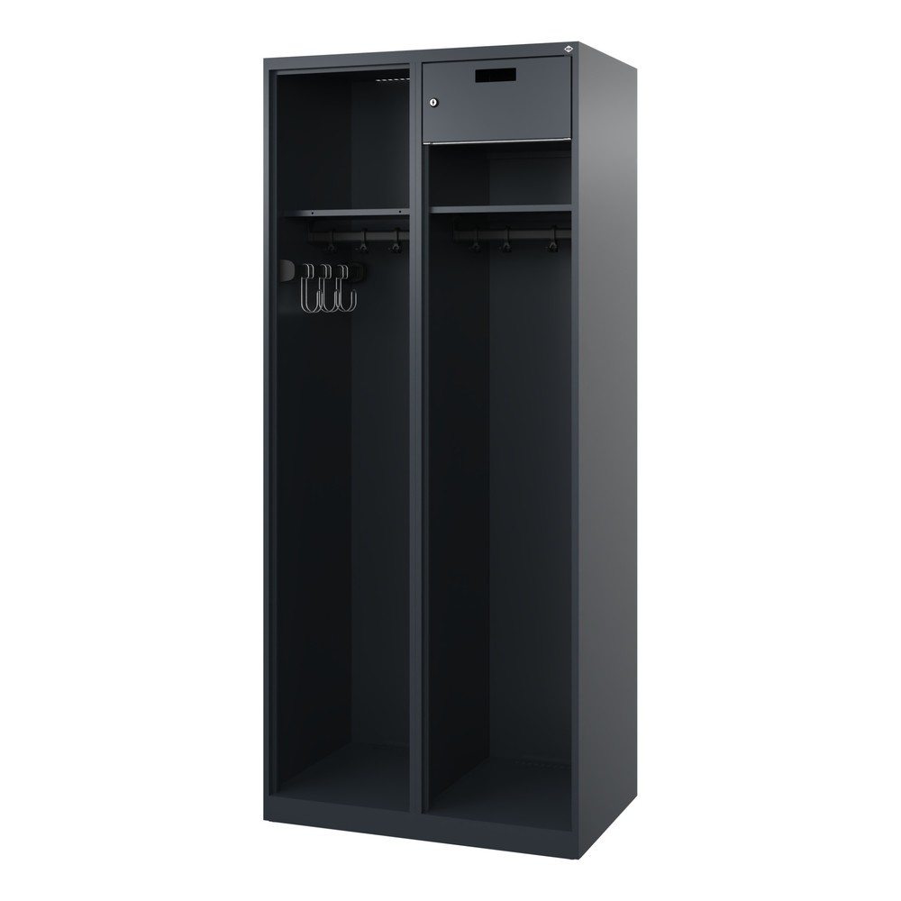 Produktabbildung Nr. 4: C+P Vestiaire pompier KOMBI Open, patins, 1 compartiment, HxlxP 1 850 x 800 x 500 mm, gris anthracite