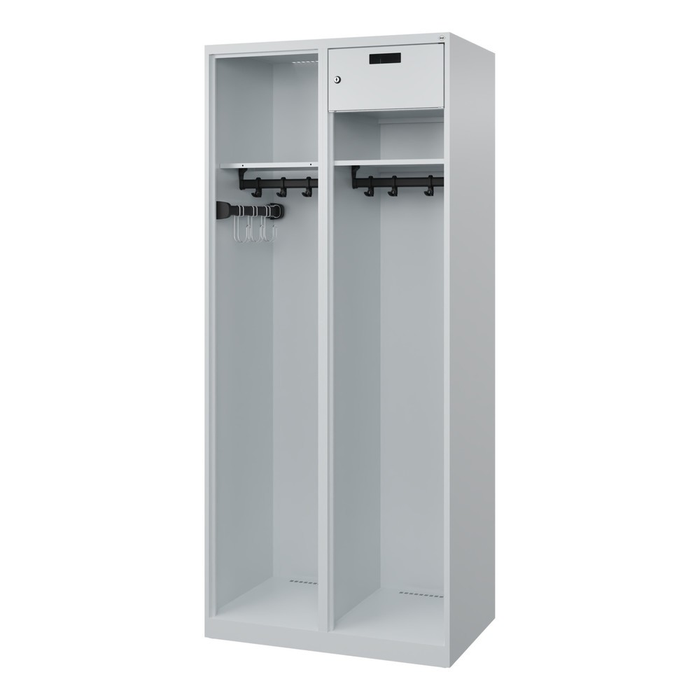 Produktabbildung Nr. 4: C+P Vestiaire pompier KOMBI Open, patins, 1 compartiment, HxlxP 1 850 x 800 x 500 mm, gris clair