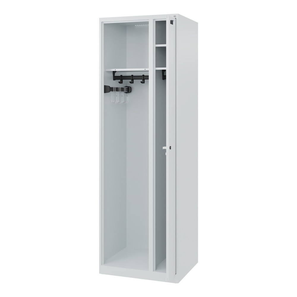 Illustration du produit: C+P Vestiaire pompier KOMBI, patins, 1 compartiment, HxlxP 1 850 x 600 x 500 mm, gris clair