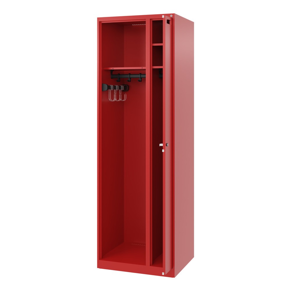 Illustration du produit: C+P Vestiaire pompier KOMBI, patins, 1 compartiment, HxlxP 1 850 x 600 x 500 mm, rouge feu