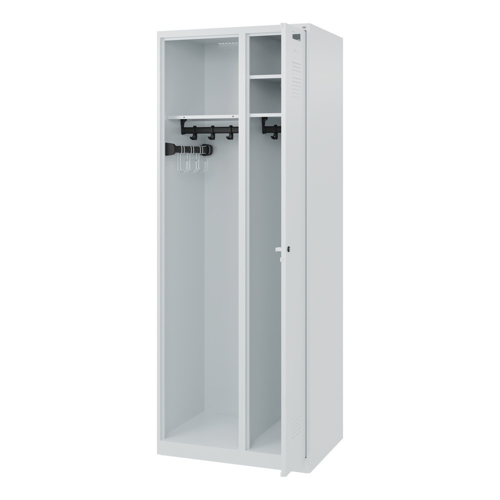 Illustration du produit: C+P Vestiaire pompier KOMBI, patins, 1 compartiment, HxlxP 1 850 x 700 x 500 mm, gris clair
