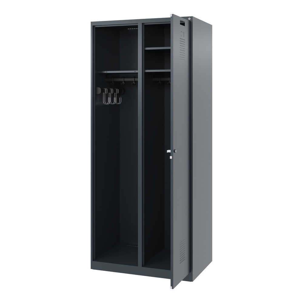Illustration du produit: C+P Vestiaire pompier KOMBI, patins, 1 compartiment, HxlxP 1 850 x 800 x 500 mm, gris anthracite