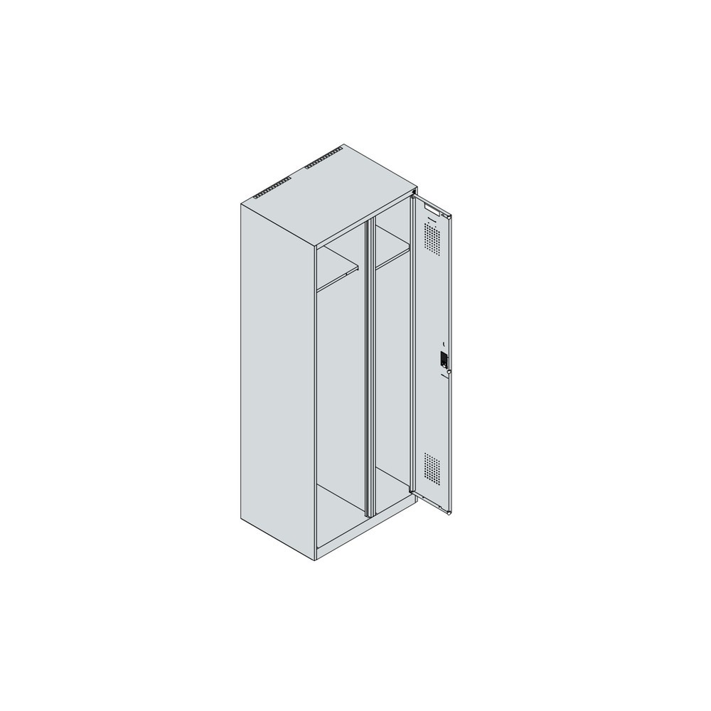 Produktabbildung Nr. 4: C+P Vestiaire pompier KOMBI, patins, 1 compartiment, HxlxP 1 850 x 700 x 500 mm, rouge feu, avec support de casque