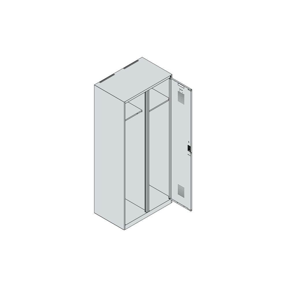 Produktabbildung Nr. 4: C+P Vestiaire pompier KOMBI, patins, 1 compartiment, HxlxP 1 850 x 800 x 500 mm, gris clair, avec support de casque