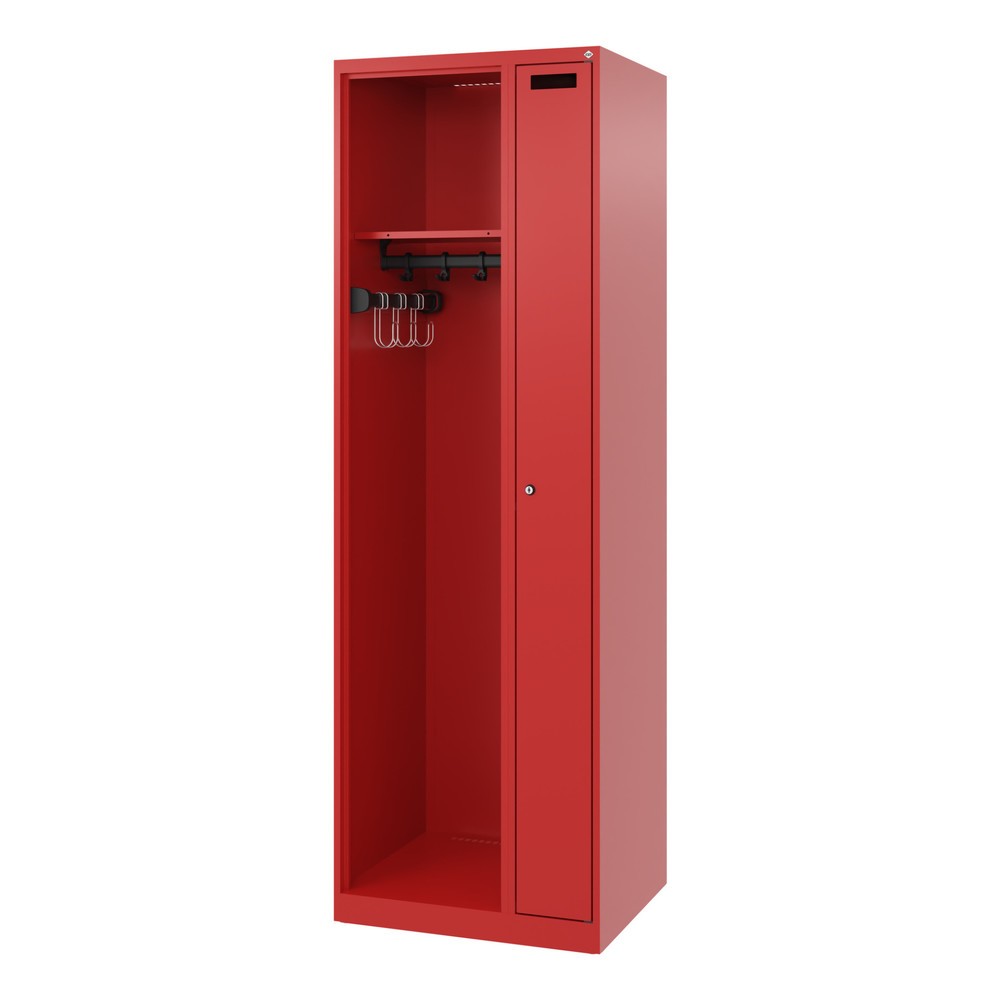 Produktabbildung Nr. 5: C+P Vestiaire pompier KOMBI, patins, 1 compartiment, HxlxP 1 850 x 600 x 500 mm, rouge feu