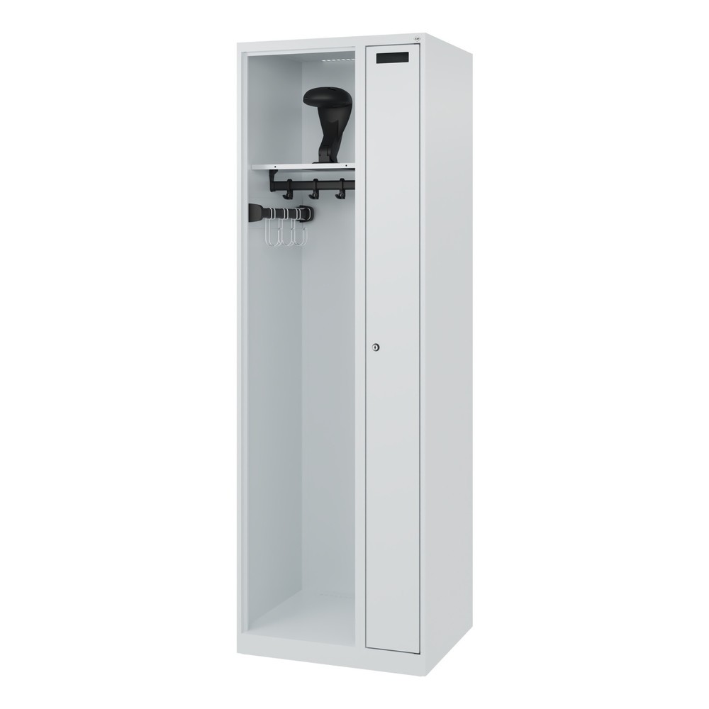 Produktabbildung Nr. 5: C+P Vestiaire pompier KOMBI, patins, 1 compartiment, HxlxP 1 850 x 600 x 500 mm, gris clair, avec support de casque