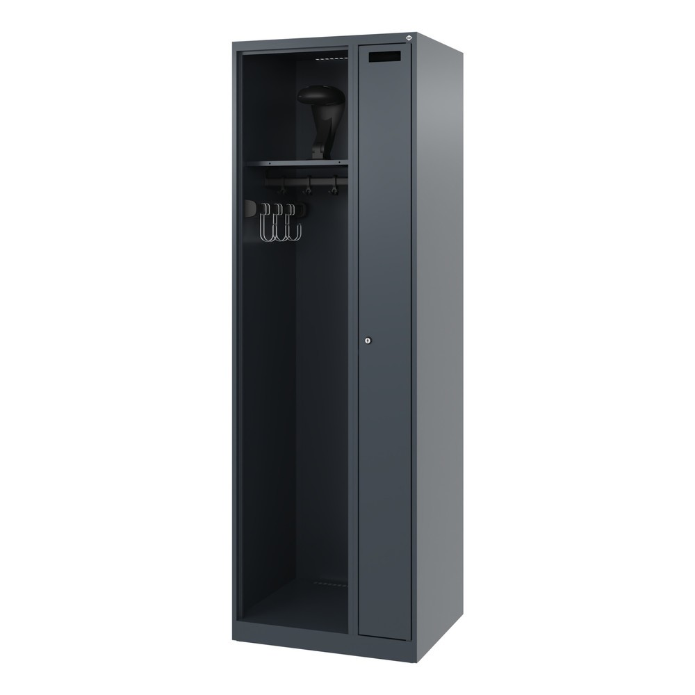 Produktabbildung Nr. 5: C+P Vestiaire pompier KOMBI, patins, 1 compartiment, HxlxP 1 850 x 600 x 500 mm, gris anthracite, avec support de casque