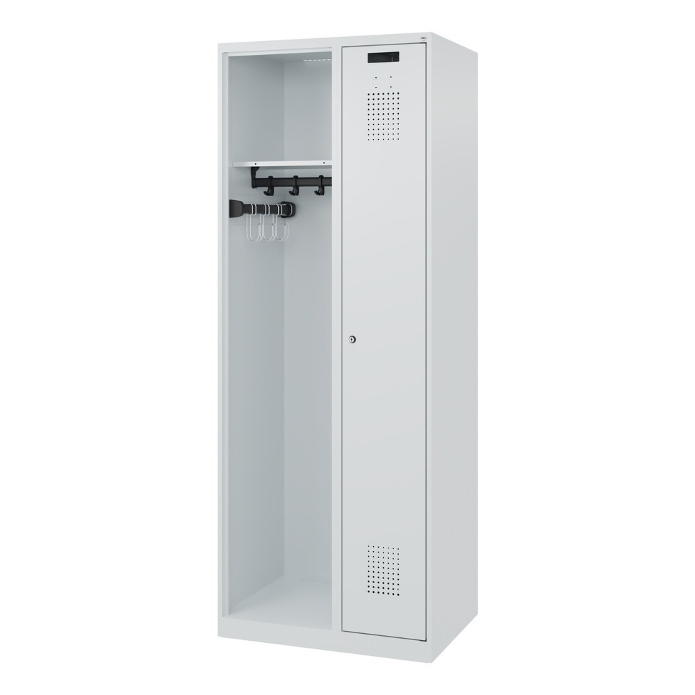 Produktabbildung Nr. 5: C+P Vestiaire pompier KOMBI, patins, 1 compartiment, HxlxP 1 850 x 700 x 500 mm, gris clair