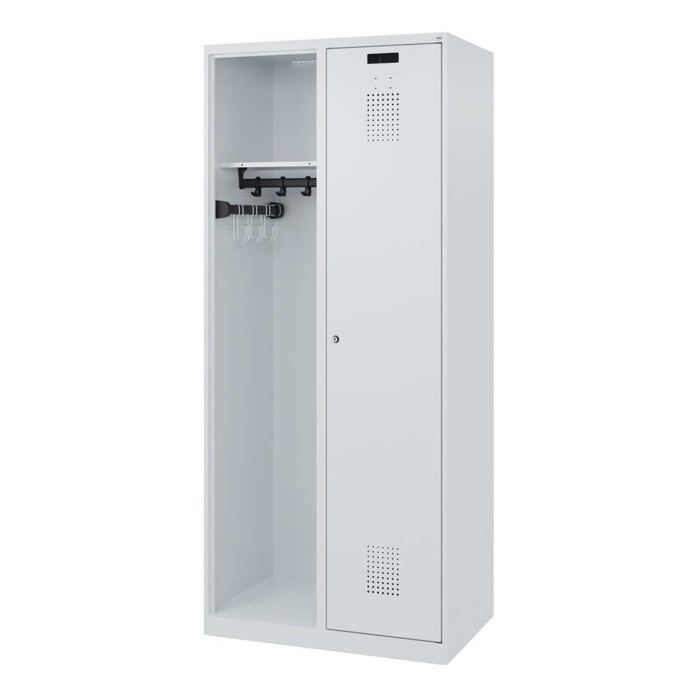 Produktabbildung Nr. 5: C+P Vestiaire pompier KOMBI, patins, 1 compartiment, HxlxP 1 850 x 800 x 500 mm, gris clair