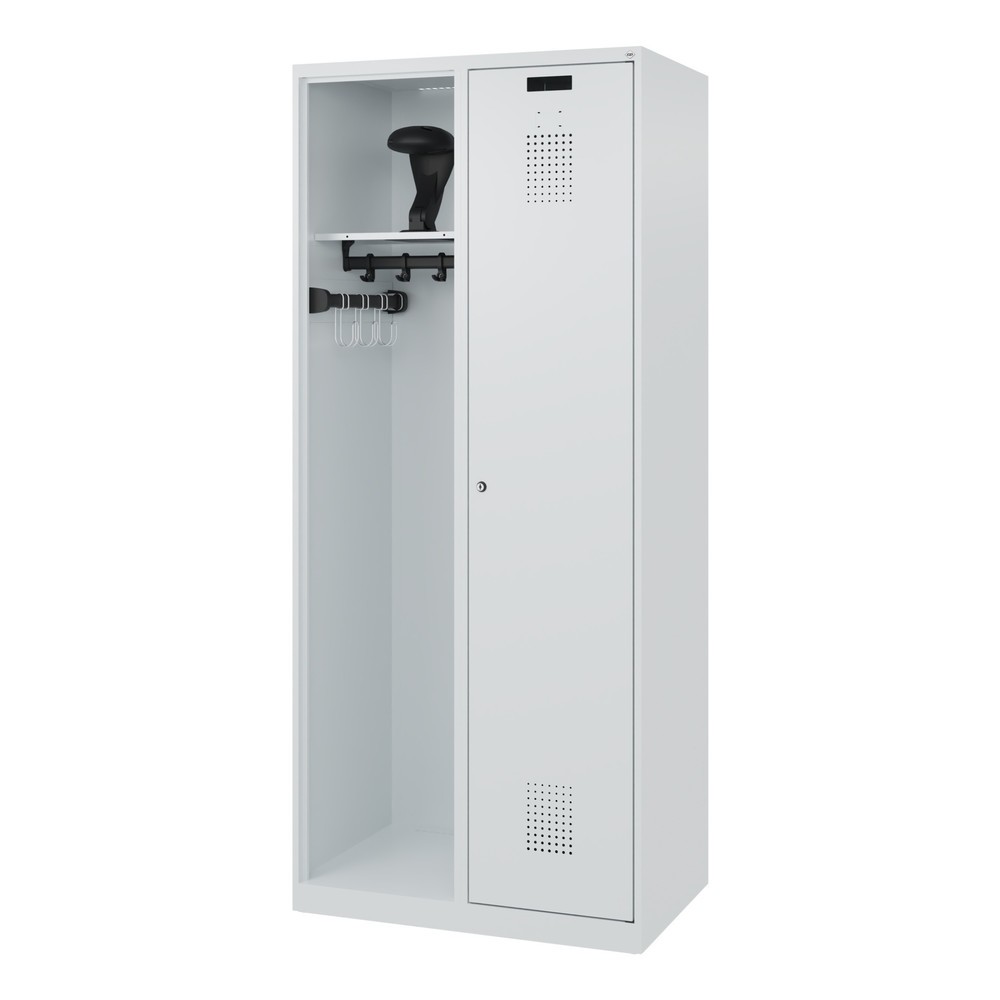 Produktabbildung Nr. 5: C+P Vestiaire pompier KOMBI, patins, 1 compartiment, HxlxP 1 850 x 800 x 500 mm, gris clair, avec support de casque