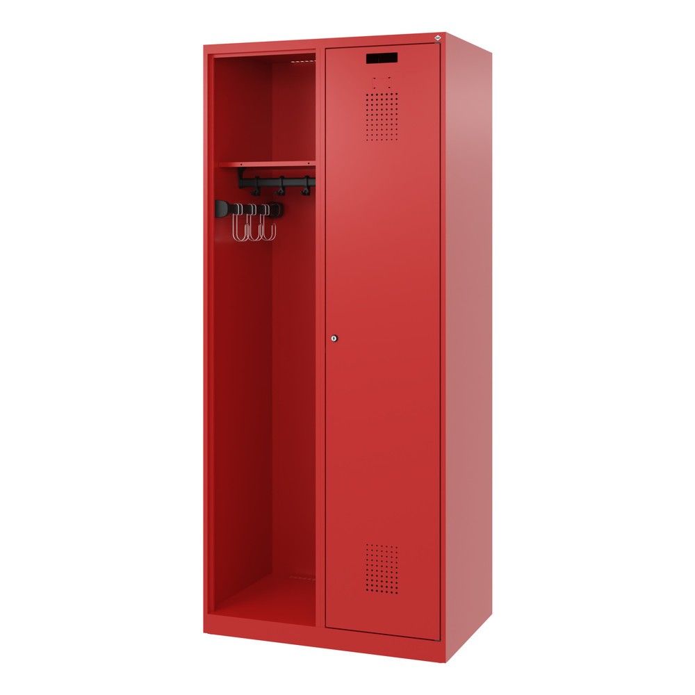 Produktabbildung Nr. 5: C+P Vestiaire pompier KOMBI, patins, 1 compartiment, HxlxP 1 850 x 800 x 500 mm, rouge feu