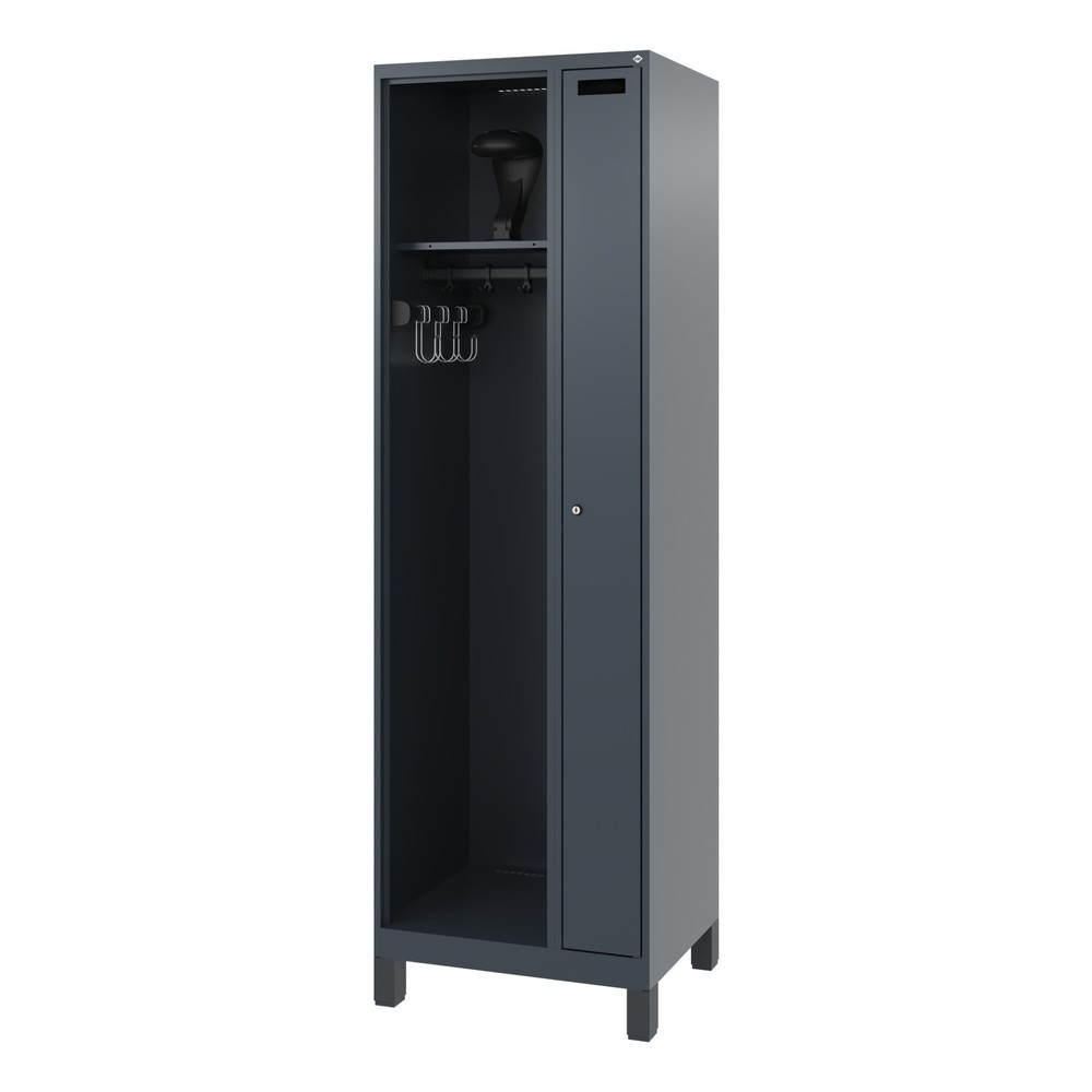 Produktabbildung Nr. 5: C+P Vestiaire pompier KOMBI, pieds, 1 compartiment, HxlxP 1 850 x 600 x 500 mm, gris anthracite, avec support de casque