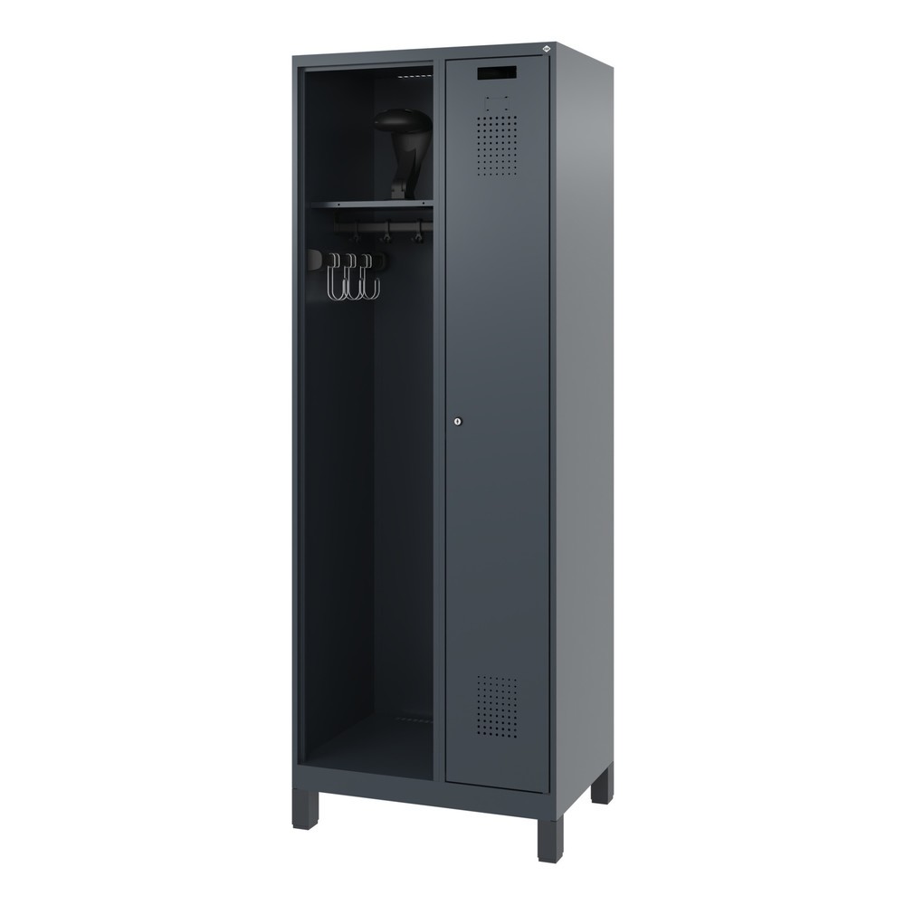 Produktabbildung Nr. 5: C+P Vestiaire pompier KOMBI, pieds, 1 compartiment, HxlxP 1 850 x 700 x 500 mm, gris anthracite, avec support de casque