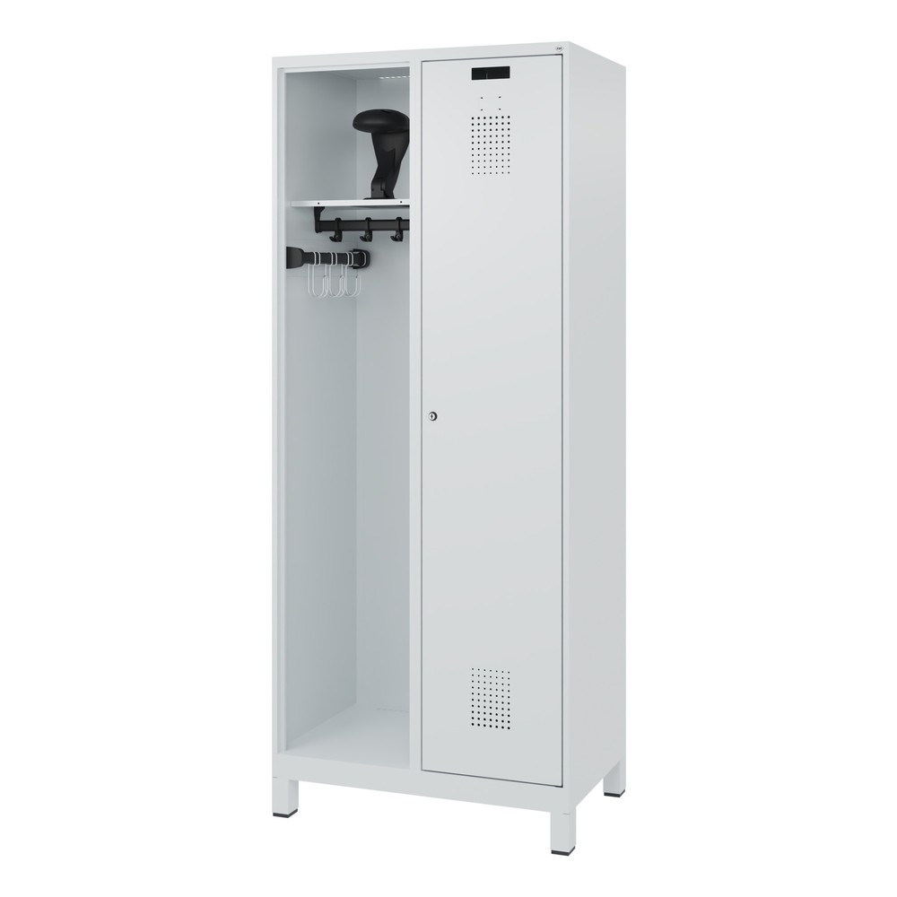 Produktabbildung Nr. 5: C+P Vestiaire pompier KOMBI, pieds, 1 compartiment, HxlxP 1 850 x 800 x 500 mm, gris clair, avec support de casque