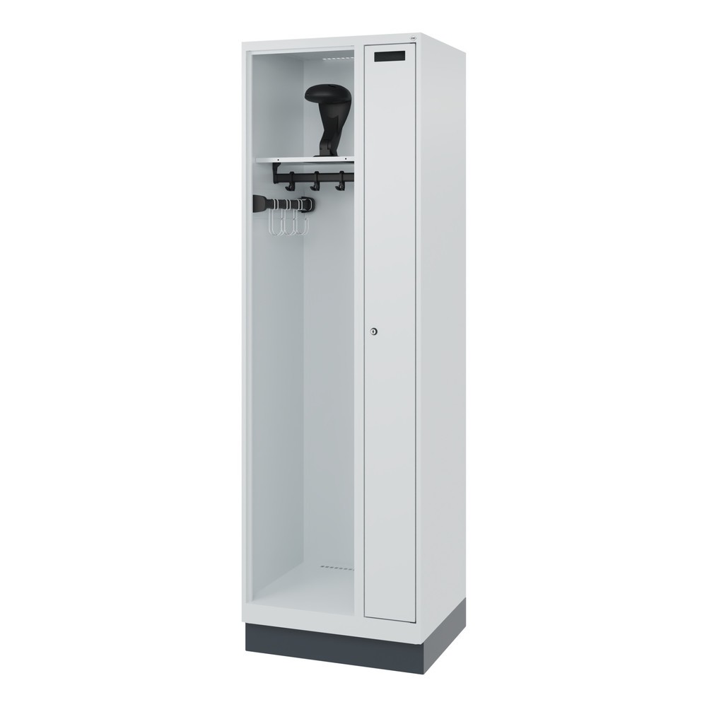 Produktabbildung Nr. 5: C+P Vestiaire pompier KOMBI, socle, 1 compartiment, HxlxP 1 850 x 600 x 500 mm, gris clair, avec support de casque