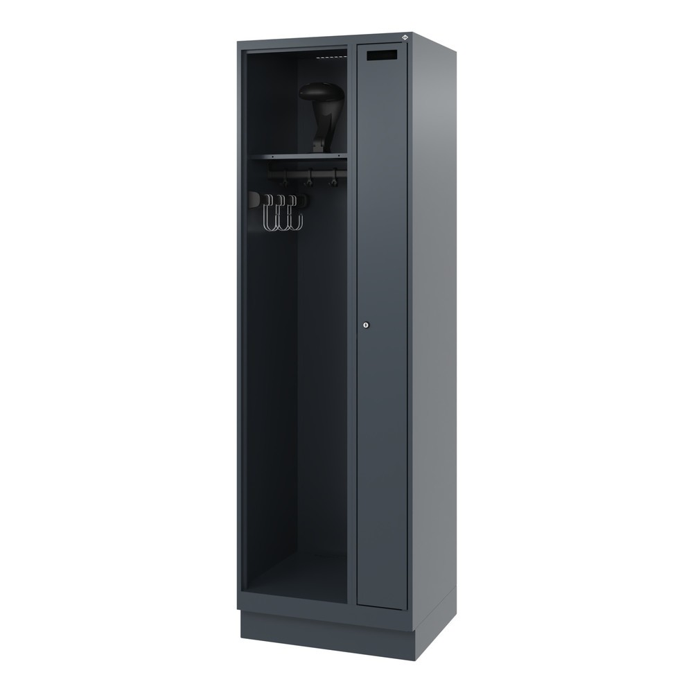 Produktabbildung Nr. 5: C+P Vestiaire pompier KOMBI, socle, 1 compartiment, HxlxP 1 850 x 600 x 500 mm, gris anthracite, avec support de casque