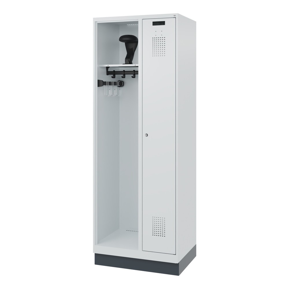 Produktabbildung Nr. 5: C+P Vestiaire pompier KOMBI, socle, 1 compartiment, HxlxP 1 850 x 700 x 500 mm, gris clair, avec support de casque