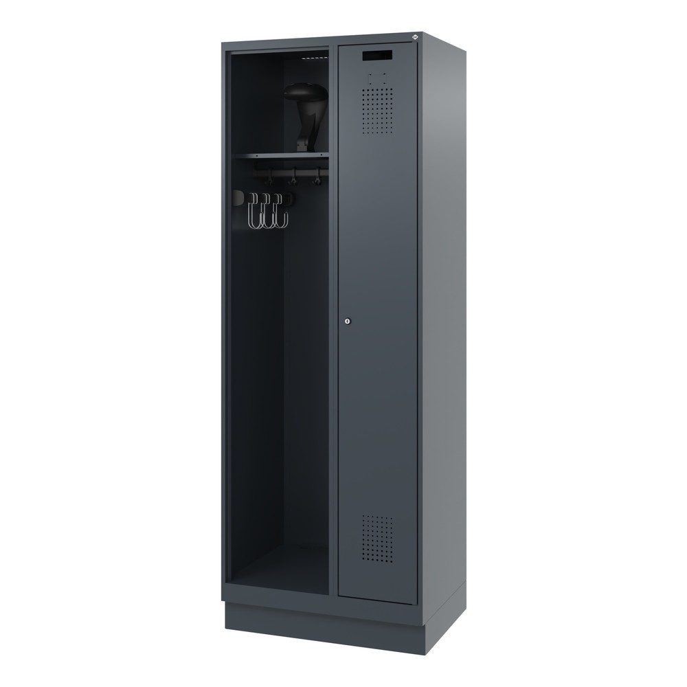 Produktabbildung Nr. 5: C+P Vestiaire pompier KOMBI, socle, 1 compartiment, HxlxP 1 850 x 700 x 500 mm, gris anthracite, avec support de casque