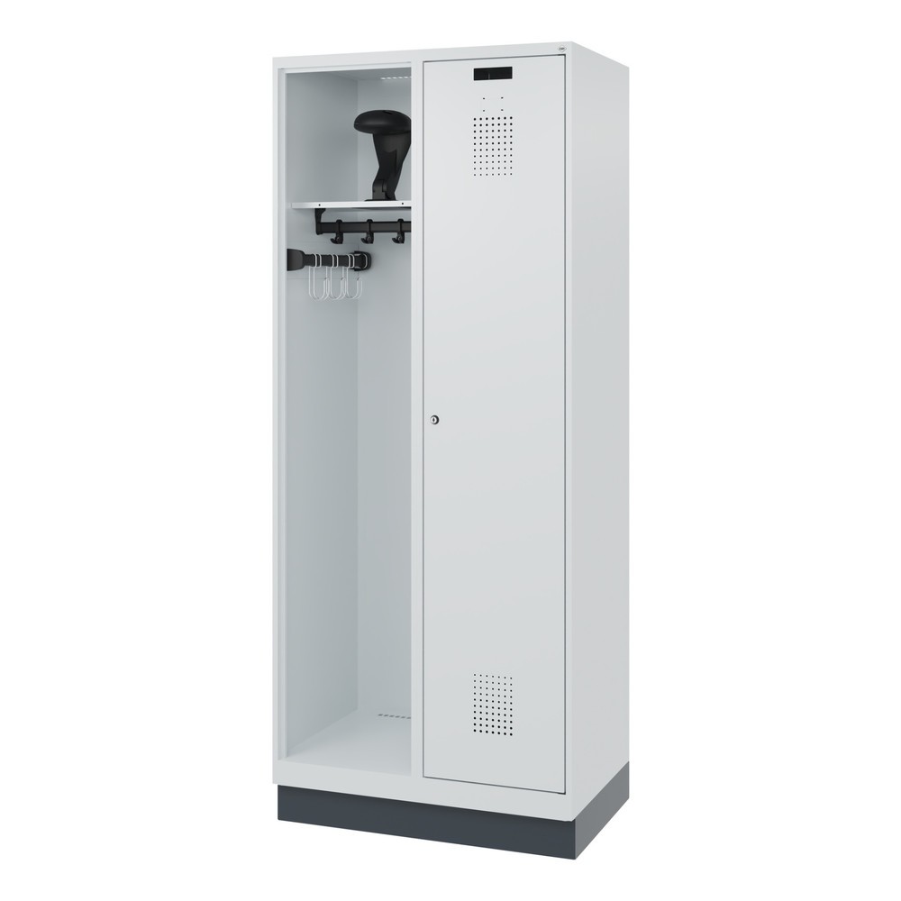 Produktabbildung Nr. 5: C+P Vestiaire pompier KOMBI, socle, 1 compartiment, HxlxP 1 850 x 800 x 500 mm, gris clair, avec support de casque