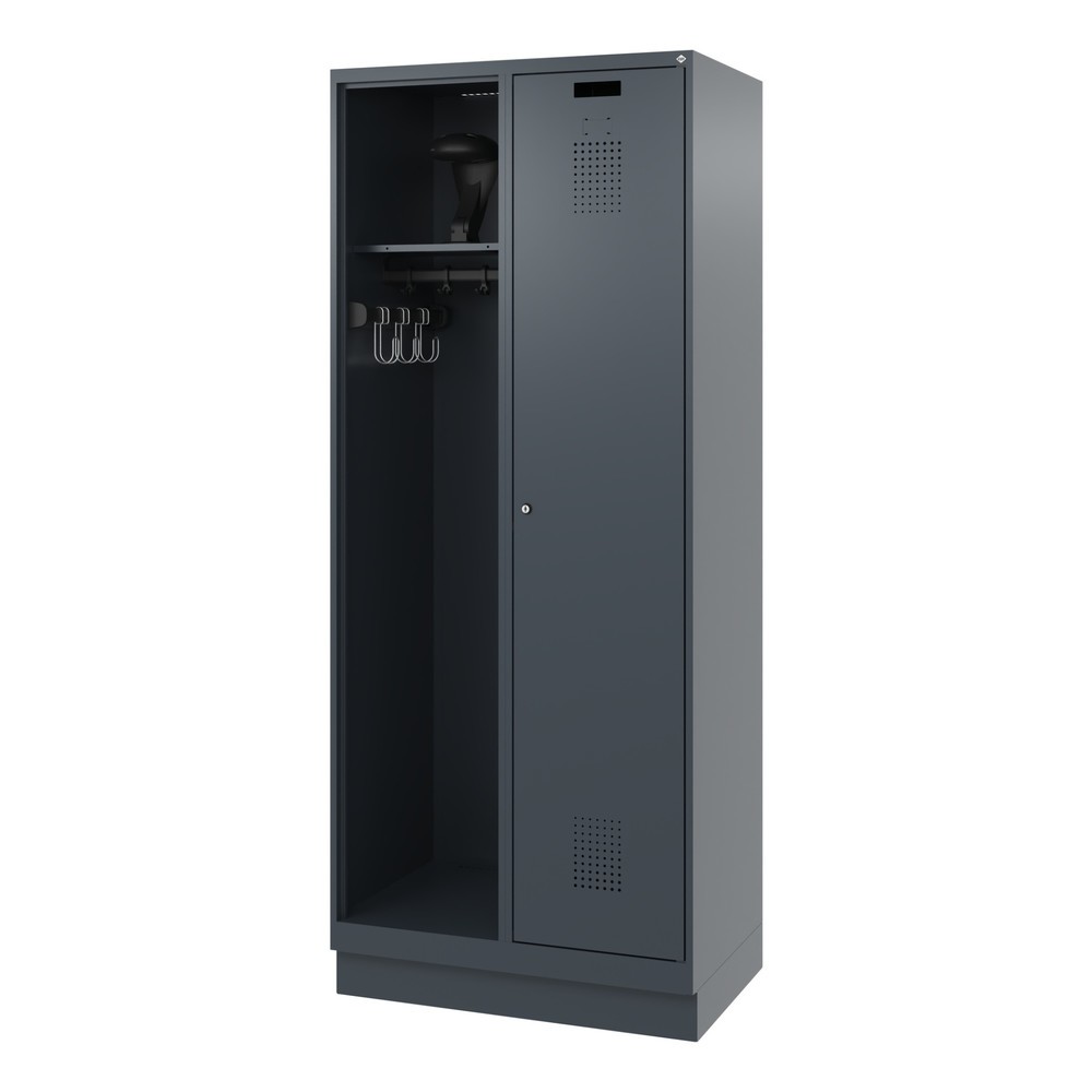 Produktabbildung Nr. 5: C+P Vestiaire pompier KOMBI, socle, 1 compartiment, HxlxP 1 850 x 800 x 500 mm, gris anthracite, avec support de casque