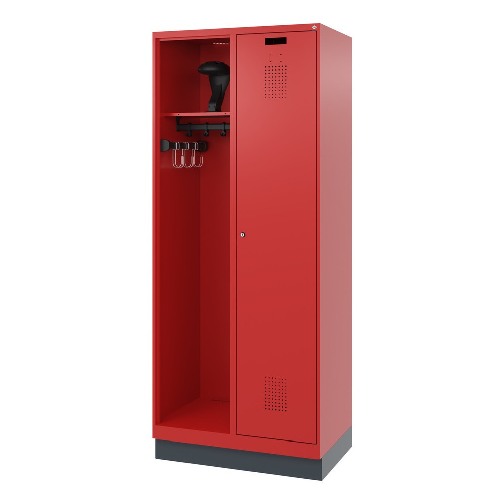 Produktabbildung Nr. 5: C+P Vestiaire pompier KOMBI, socle, 1 compartiment, HxlxP 1 850 x 800 x 500 mm, rouge feu, avec support de casque