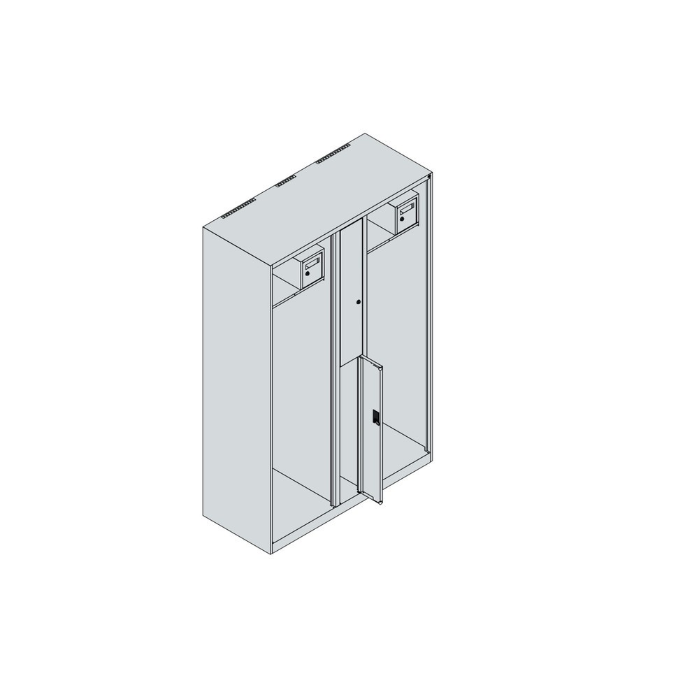 Produktabbildung Nr. 4: C+P Vestiaire pompier MAXI, socle, HxlxP 1 850 x 1 200 x 500 mm, gris clair, avec support de casque