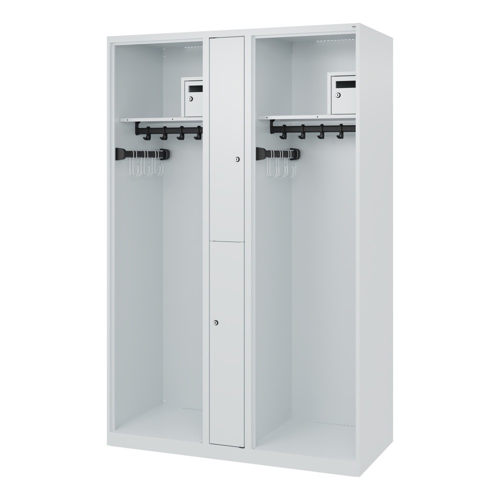 Produktabbildung Nr. 5: C+P Vestiaire pompier MAXI, patins, HxlxP 1 850 x 1 200 x 500 mm, gris clair