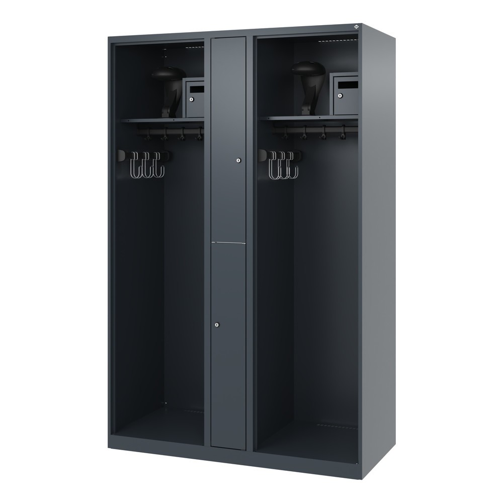 Produktabbildung Nr. 5: C+P Vestiaire pompier MAXI, patins, HxlxP 1 850 x 1 200 x 500 mm, gris anthracite, avec support de casque